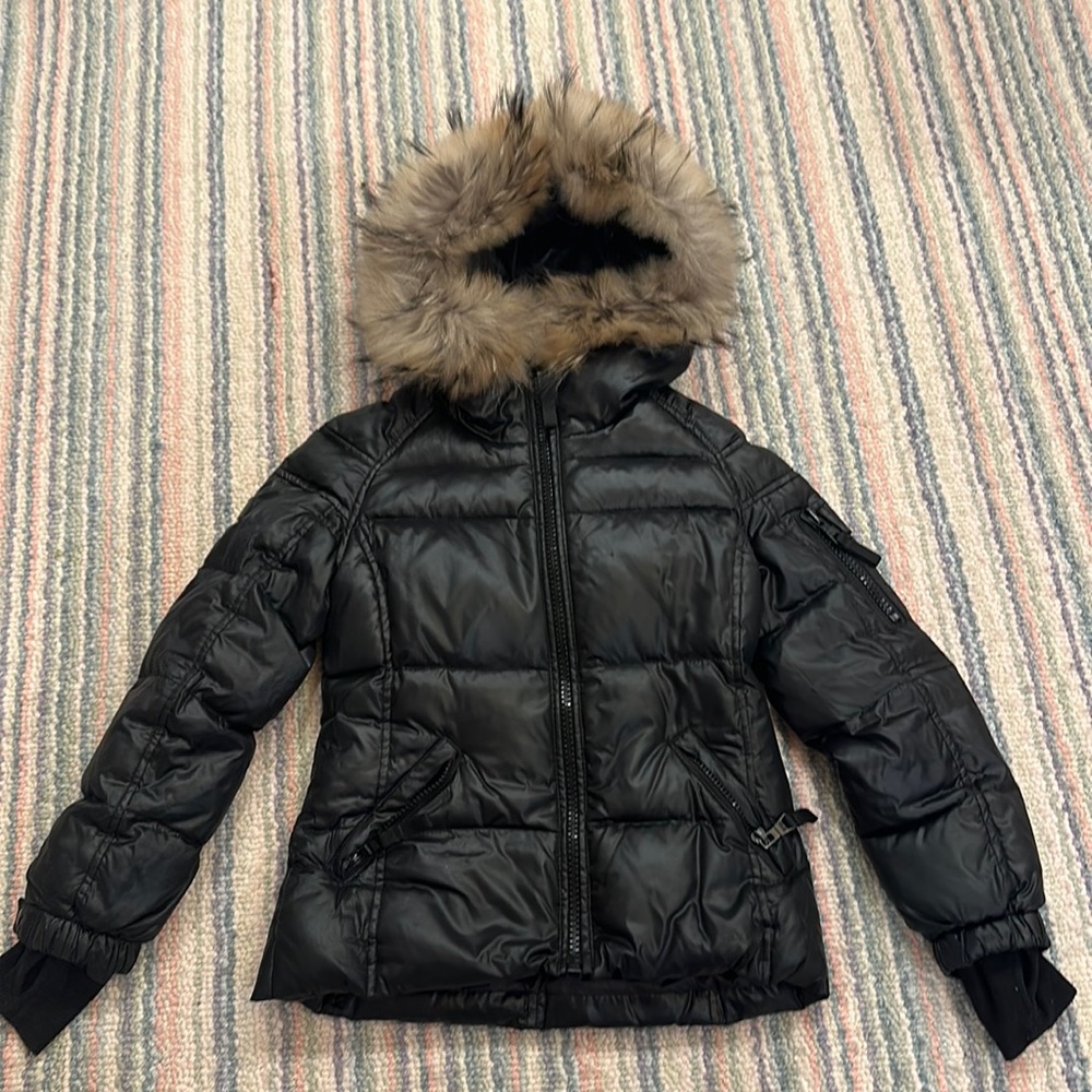 This is a SAM Jacket, Has a fur trimmed hood, perfect for winter, in great shape